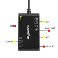 Rocketek-lector de tarjetas sim multiranura USB 2,0, lector de tarjetas atm inteligente de mesa portátil con MMC M2 TF CAC