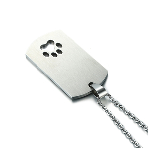 Collar con etiqueta con estampado de pata, joyería colgante grabada personalizada para amantes de las mascotas, recuerdo conmemorativo, regalo para hombres y mujeres - Product Image 3