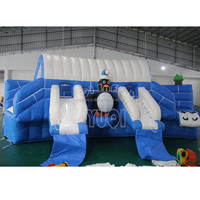 Jouets gonflables géants de l'eau, Commercia gonflable glace neige monde équipement de parc aquatique avec toboggan et piscine pour terrains extérieurs