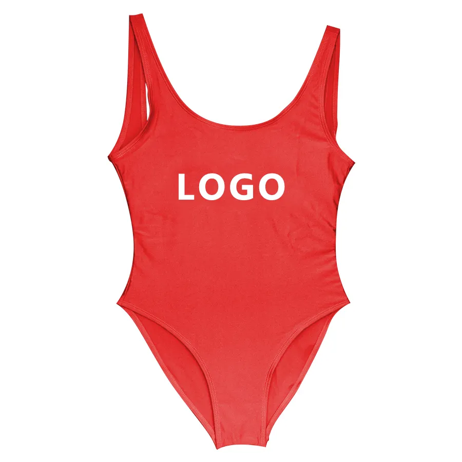 Сплошной купальник с логотипом на заказ, женский купальник, бикини, купальный костюм с открытой спиной и высоким вырезом, пляжная одежда, купальник