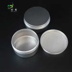 Custom cosmetics matte shallow lip balm eye shadow metal empty round black colored gold aluminum tin containers