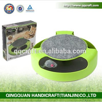 Jouet interactif pour chat en plumes avec télécommande attraper la souris de dessin animé grattant la boîte à chat fournitures pour animaux de compagnie pour chats chiens en bois