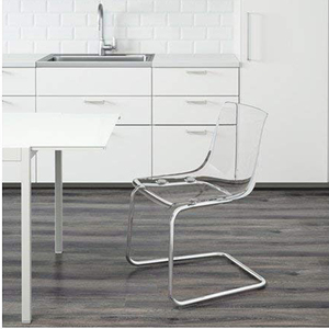 Silla de tocador acrílica <span class=keywords><strong>tobias</strong></span> transparente, chapada en cromo, personalizada, para hogar, restaurante, oficina, silla lucite - Product Image 4