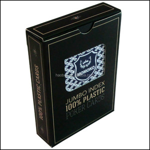 Cartes à jouer de poker <span class=keywords><strong>MOMOKO</strong></span> Poker Club Jumbo Index 100% plastique avec emballage en boîte à fenêtre - Product Image 2