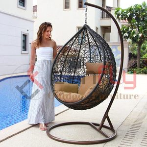 Silla colgante de ratán con forma de <span class=keywords><strong>nido</strong></span> moderno, <span class=keywords><strong>hamaca</strong></span> de jardín de mimbre con <span class=keywords><strong>soporte</strong></span> <span class=keywords><strong>para</strong></span> patio exterior, muebles de Hotel - Product Image 2