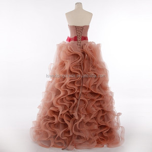 RSM6690 ruffld falda desmontable sash piso-longitud vestidos de graduación vestido de fiesta de china proveedor sin tirantes 201 - Product Image 5