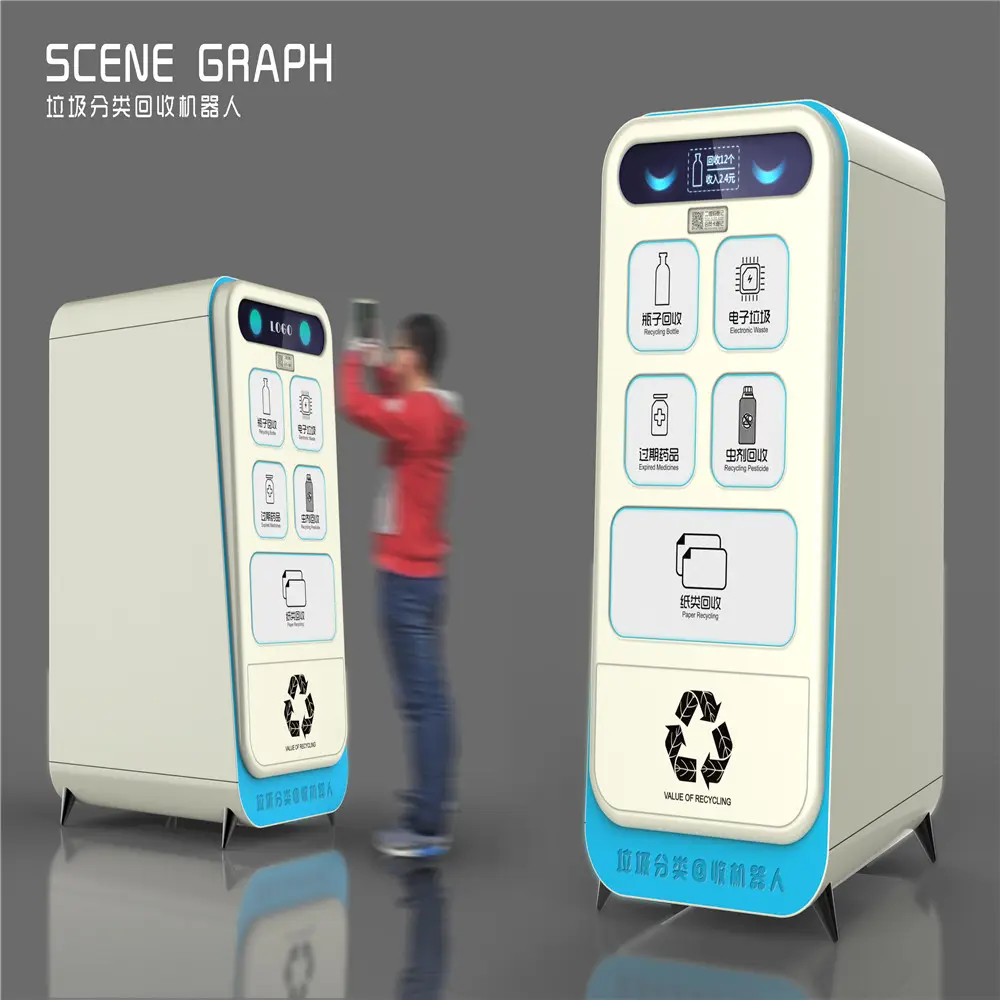 Intelligent recycling and selling all-in-one machine, reward mechanism after recycling, user interactive touch screen interface,