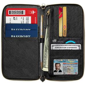 السفر منظم وثائق RFID حافظة جواز السفر حالة الأسرة حامل محفظة مع معرف السوار - Product Image 3