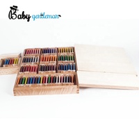 Juego de Tabletas de Colores de Madera Montessori, Juego Educativo para el Reconocimiento de Colores para Niños con Caja de Almacenamiento Z12074F