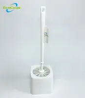 Ecoclean fábrica bsci escova de vaso sanitário de plástico com suporte para limpeza do banheiro