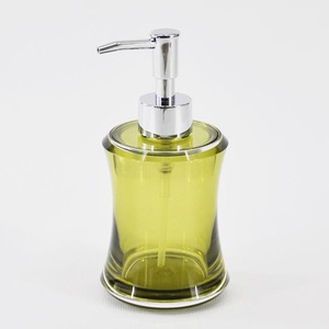 Ensemble d'accessoires de salle de bain en plastique vert olive de forme ronde chic - Product Image 2