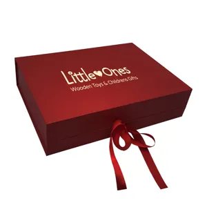 Custom Red Boek Vormige Chocolade Geschenkdoos Snoep Opslag Papier Verpakking Magneet Doos Vouwen Met Lint Ontwerp Huidverzorging Doos