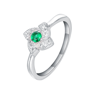 Gros dernières custom Arabie Saoudite 18 <span class=keywords><strong>k</strong></span> or blanc plaqué vert AAA zircon anneau bijoux - Product Image 6