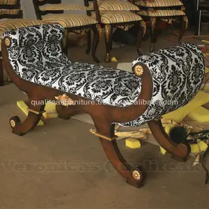 Taburete de madera dorada tallado de lujo antiguo, sofás para sala de estar, muebles para uso doméstico - Product Image 1