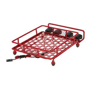 Porte-bagages de toit en métal rouge 1/10 RC Car <span class=keywords><strong>Crawler</strong></span> avec barre lumineuse Led-Rc Crawlers <span class=keywords><strong>Tamiya</strong></span> Axial - Product Image 5