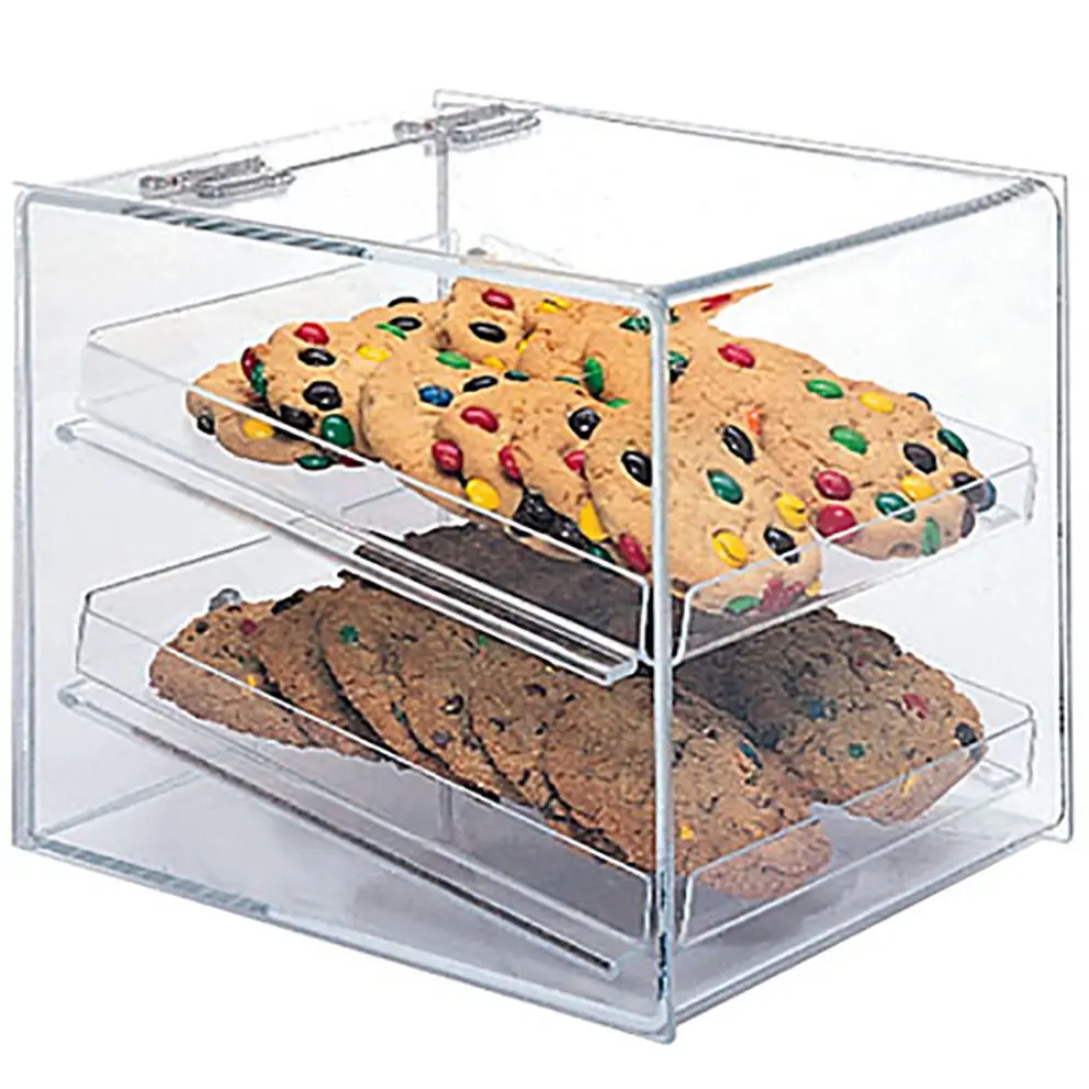 Twee Tier Helder Acryl Bakkerij Gebak Vitrine Kast