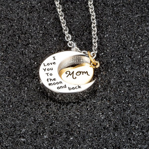Ti amo fino alla luna e collana con ciondolo cremazione posteriore - Product Image 6