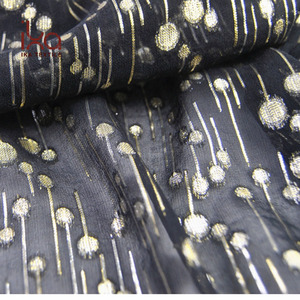 Lussuoso <span class=keywords><strong>tessuto</strong></span> in <span class=keywords><strong>Chiffon</strong></span> metallico Jacquard in seta solida e organica tinta unita intrecciata tinta nera per le donne con una lucentezza - Product Image 3