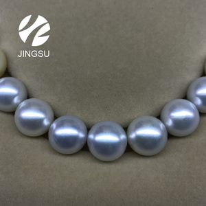 ขายส่งหลวมสีขาวและงาช้างสีธรรมชาติไม่เจาะไข่มุกทะเลใต้ - Product Image 4