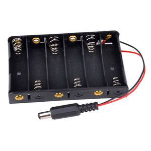 Boîtier de rangement pour 6 piles AA 1,5 V avec prise d'alimentation DC2.1, boîte de rangement DIY pour 6 piles AA 9 V - Product Image 3