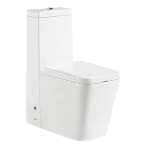 WC in ceramica in stile europeo a doppio filo con struttura moderna quadrata a un pezzo con angolo e trappola per il bagno dell'hotel più venduto - Product Image 1