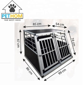 Büyük Köpek Sandık Sağlam Kafes Araba Taşıma Çift Taşıyıcı Bölme Duvar Güvenli - Product Image 5