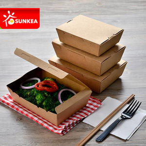 Caixa de papel de alimento tek kullanımlık take away kraft gıda ambalajı - Product Image 5