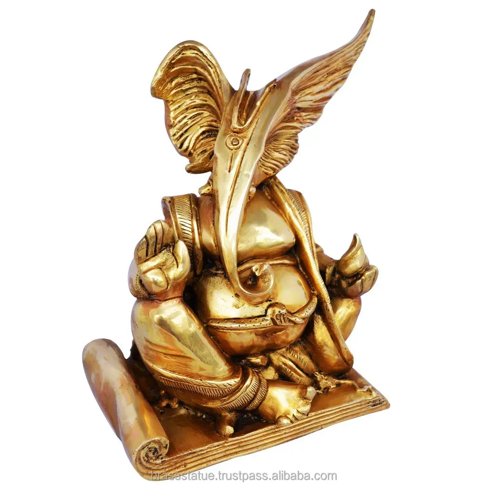 Messing Statue von Herr Ganesh in antik finish