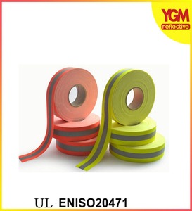 Cal fluorescente amarillo cinta reflectante resistente al fuego coser cinta de tela - Product Image 6