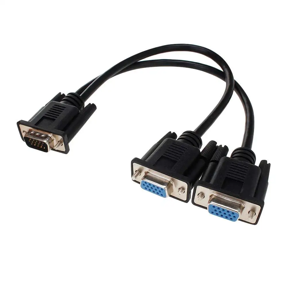 VGA Monitor Y-Splitter Converter Cable D_sub RGB male to female splitter Video Cable for Screen Duplication VGA Cable