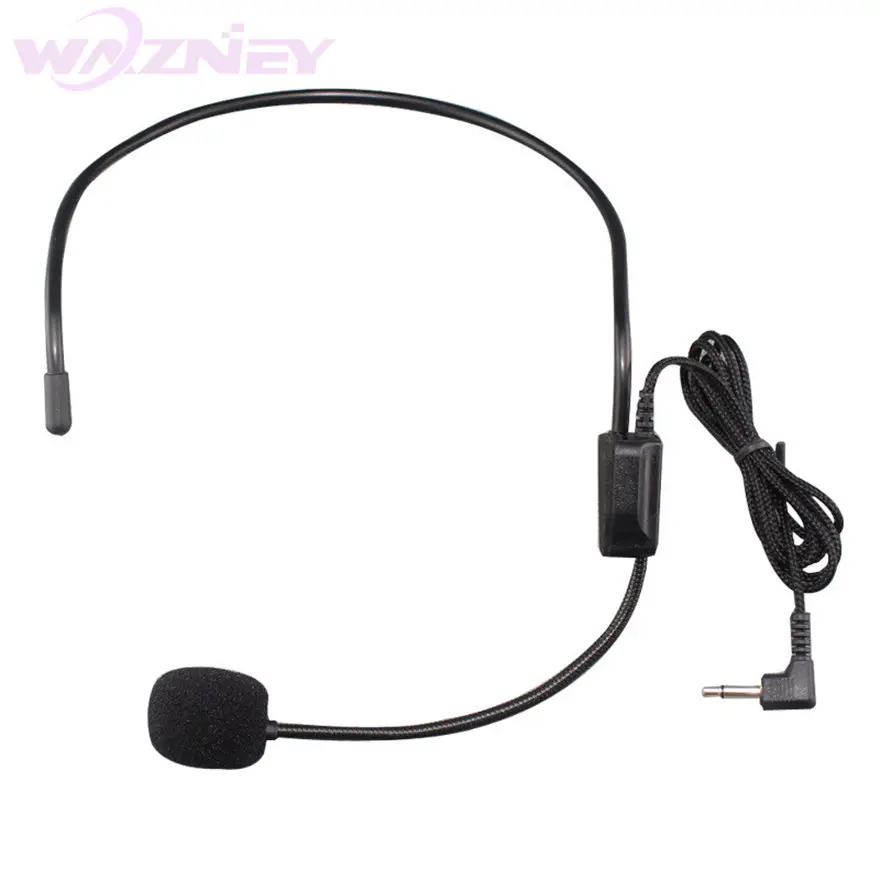 Headset mikrofon berkabel 3.5MM, mikrofon berdiri Speaker pidato panduan konferensi Studio untuk penguat suara MIK portabel