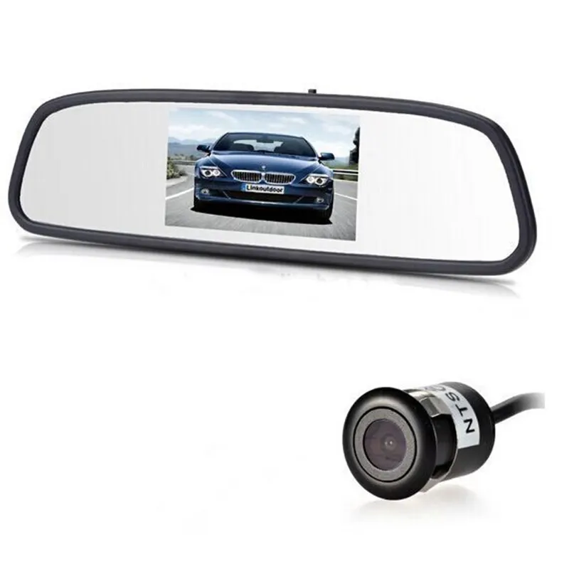 4,3 дюймовый TFT ЖК-дисплей Автомобильный монитор заднего вида с ИК-подсветкой камера ночного видения Автомобильное зеркало заднего вида с HD автомобильной камерой
