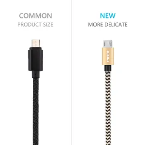 Pinyi Merk Jaarlijks Promotie Nylon Gevlochten Micro Usb 3.0 Kabel 6ft Voor Snelle Telefoon Opladen