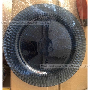 BL211106-1 vendita della fabbrica da 13 pollici fornitore cinese nuovo prodotto argento mare <span class=keywords><strong>spugna</strong></span> di vetro piatto di nozze all'ingrosso - Product Image 6