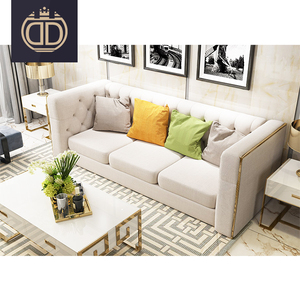 Italiana Moderna tela blanca sofá seccional diseño Sala sofá nuevo modelo lujo tufted sofá conjuntos - Product Image 4