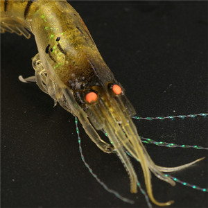 YOUME 9cm/6g leurre de pêche aux crevettes lumineux doux appât vivant avec crochet pour carpe en ABS et appât de natation en caoutchouc appât artificiel - Product Image 2