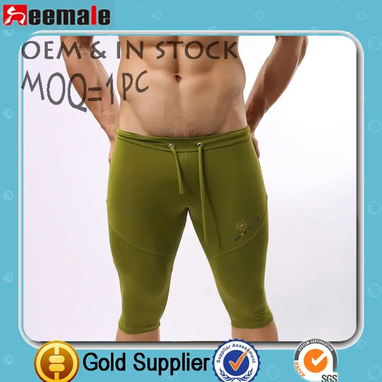 2014 di Usura in esecuzione Bicchierini di Compressione Uomo Pantaloncini Da Corsa Verde Dell'esercito di Sport di Fitness