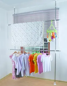 Kleding pole hanger in roestvrij staal met twee-layer tweepolige