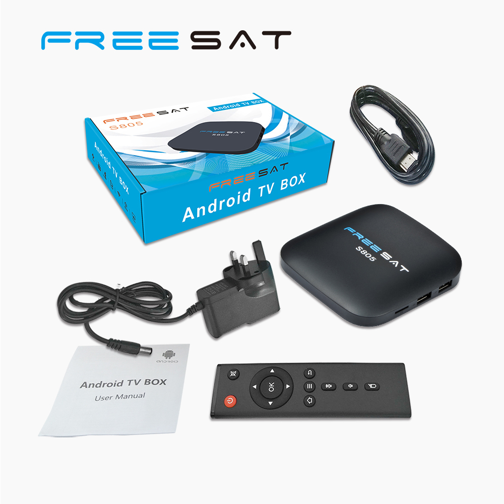 Freesat Kodi Amlogic S805 Quad Core Android 4.4 Tv Box Pre-installled árabe iptv caja androide de la tv