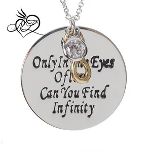 Infinity Charm "Only in the Eyes of Love Can You Find Infinity" 15" inch Necklace with 3" Extender
