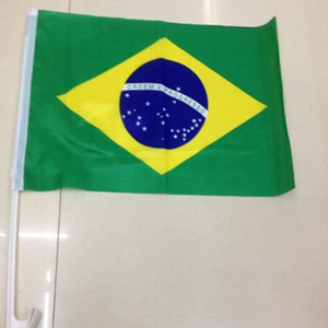 Venta al por mayor personalizada 100% poliéster Brasil Bandera Nacional del coche - Product Image 3