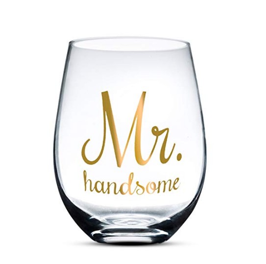 17oz Tumbler Bulk  Crystal Stemless Wine Glass  Mr and Mrs