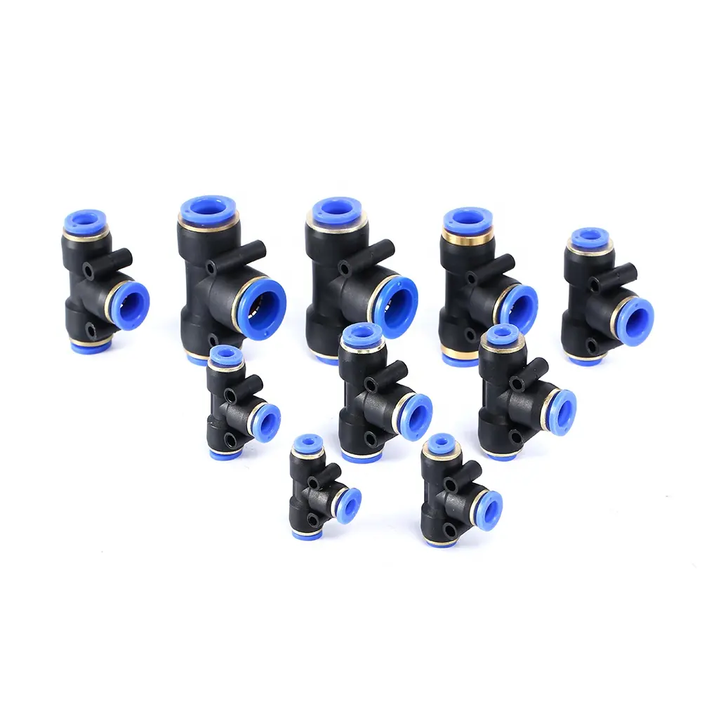 SNS BESTEDEN Serie pneumatische one touch verschillende diameter 3 manier verminderen tee type plastic quick fitting air tube connector reducer