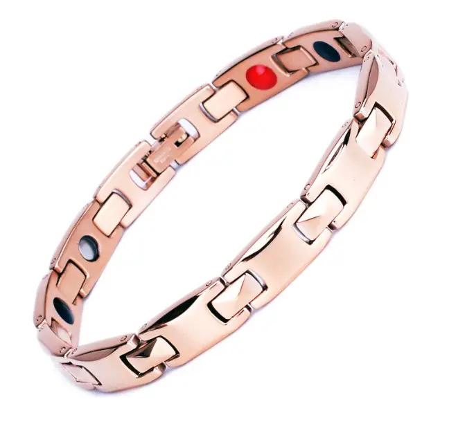 Hot !!! Health Energy Bracelet In Stock Stainless Steel Rose Gold Men Women Radiation Protection Magnetic Bracelet
