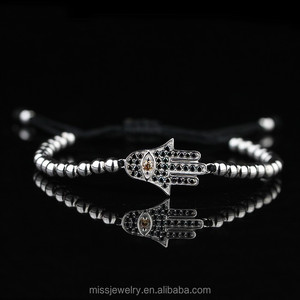 Missjewelry Bijoux Hamsa Perle Carrée Bracelet Logo Personnalisé - Product Image 3