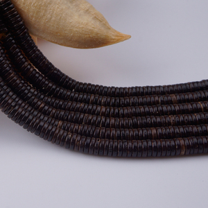 Venta al por mayor en línea 4 * 1 mm suelta de cáscara de coco natural granos del espaciador para rosario joyería que hace - Product Image 5