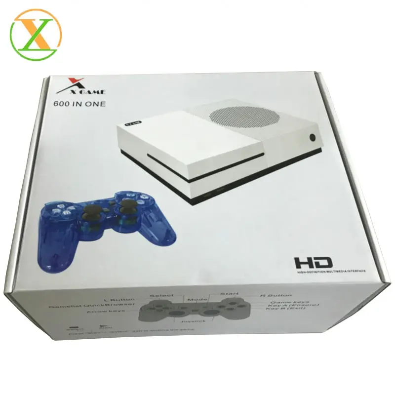 가족 미니 coolboy 레트로 비디오 게임 콘솔 4GB HD-MI X 게임 내장 600 클래식 게임 두 gamepads
