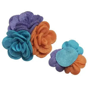 Garment Accessories Market In Guangzhou Flower Clothes Accessories Fabric Flower Handmade Felt Flowers For Sale