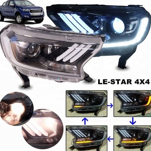 4X4 LE-STAR ไฟโปรเจกเตอร์ LED ไฟหน้า6000K ชิปขาวสูง/ต่ำสำหรับ2014 + สำหรับ <span class=keywords><strong>Ford</strong></span> Ranger <span class=keywords><strong>Mustang</strong></span> ของแท้ - Product Image 2
