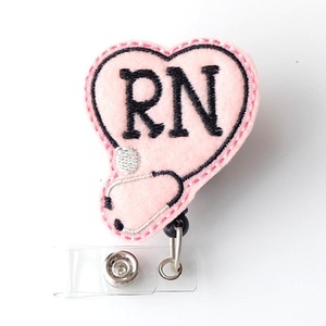 Porta-credenciales retráctil de fieltro con diseño de estetoscopio y lazo, sin plomo ni níquel, con clip metálico para cinturón, para enfermeras, médicos de urgencias y dentistas, varios estilos - Product Image 4